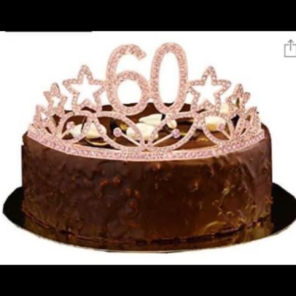 Pink 60th birthday party Tiara/cake topper & sash